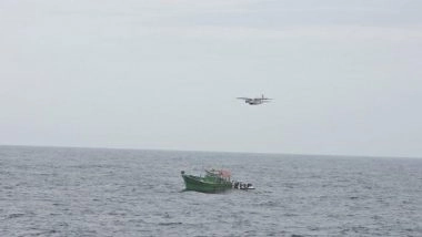 India News | Indian Coast Guard Rescues 11 Crew Members of Boat Stranded off Kerala Coast