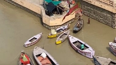 India News | UP: Water Levels Rise in Ganges in Varanasi; Ban on Plying Small Boats in River