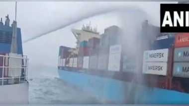 India News | Cargo Ship Fire: Indian Coast Guard Deploys Three Ships for Firefighting Operation