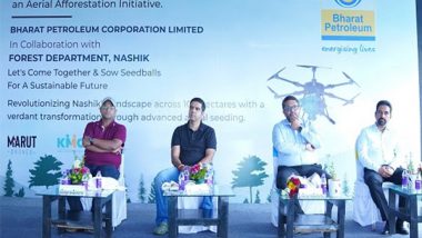 Business News | BPCL Launches Innovative Drone Reforestation Project to Revitalize Nashik's Lands