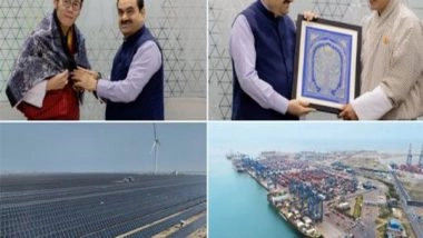 Business News | Bhutan King, PM Visit Adani's Khavda Energy Project Site, Mundra Port in Gujarat