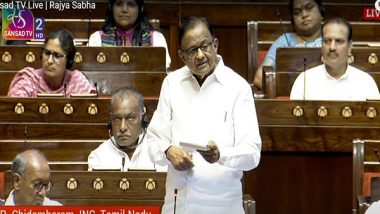 Business News | Chidambaram Criticises Union Budget's Job Schemes, Highlights Unemployment Crisis in Rajya Sabha