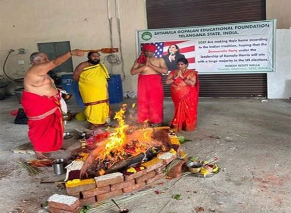 India News | SGEF Founder Suresh Reddy Performs 41-day Homam for Kamala Harris' Victory in Telangana's Khammam