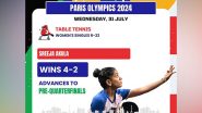 Sports News | Paris Olympics: Sreeja Akula Storms into Round of 16 After Beating Singapore's Jian Zeng