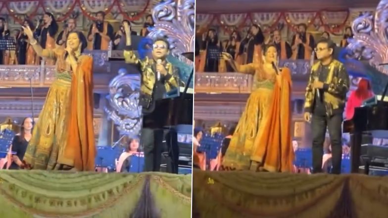 AR Rahman and Shreya Ghoshal Mesmerise Guests With Live Rendition of ‘Barso Re’ at Anant Ambani–Radhika Merchant’s ‘Mangal Utsav’ (Watch Video)