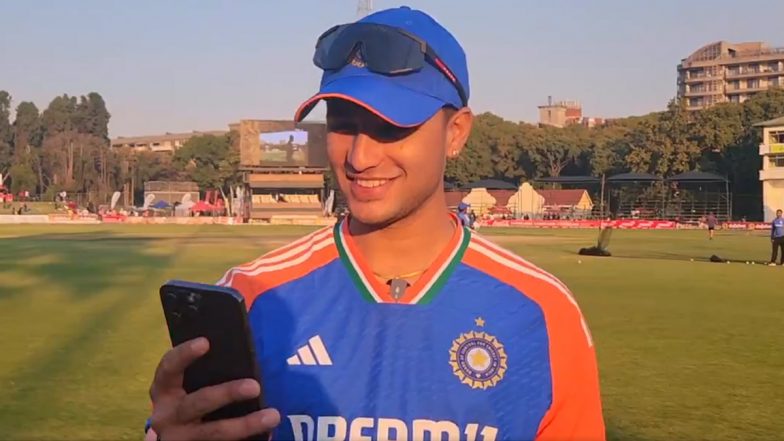 Abhishek Sharma Celebrates First International Hundred, Talks With Family and Yuvraj Singh Over Special Phone Calls After IND vs ZIM 2nd T20I 2024, Says ‘Very Happy’ (Watch Video)