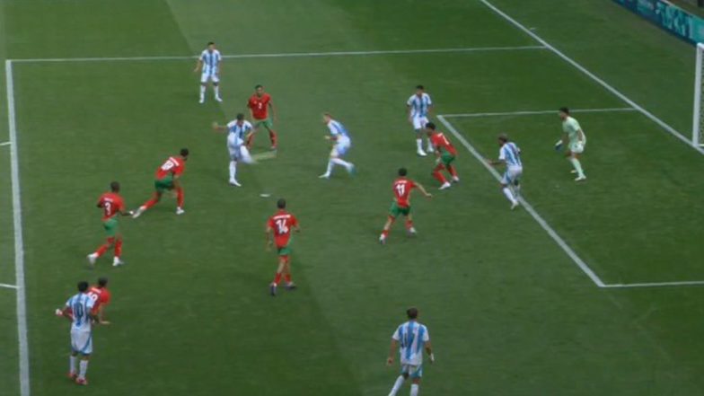 Argentina Suffer Shock 1–2 Defeat to Morocco at Paris Olympics 2024 After Referee Rules Out Cristian Medina’s Late Equaliser As Match Resumes Following Crowd Trouble