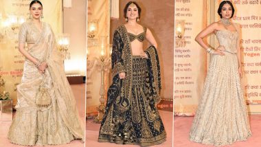 Anant Ambani–Radhika Merchant Wedding Reception: Aditi Rao Hydari, Tamannaah Bhatia, Sobhita Dhulipala and Others Stun in Exquisite Traditional Outfits at the Glitzy ‘Mangal Utsav’ (View Pics)