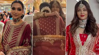 Video of Aishwarya Rai Bachchan Embracing Mom-To-Be Deepika Padukone at Anant Ambani and Radhika Merchant’s Wedding Goes Viral – WATCH