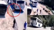 Amarnath Yatra Accident: Bus Hurtles Down Slope After Brakes Fail in Jammu and Kashmir, Pilgrims Jump Off Moving Vehicle to Save Their Lives; Terrifying Videos Surface