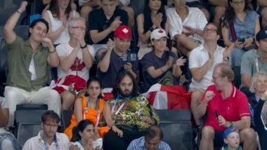 Paris Olympics 2024: Newlyweds Anant Ambani and Radhika, Ambani Family Spotted Watching Artistic Gymnastics Women’s Team Final (View Pics)
