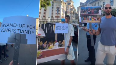 'Stand-Up for Christianity' Andrew Tate Launches Protest Against Paris Olympic Games 2024 for Controversial 'Last Supper Act' During Opening Ceremony, Posts Video Standing Outside French Embassy