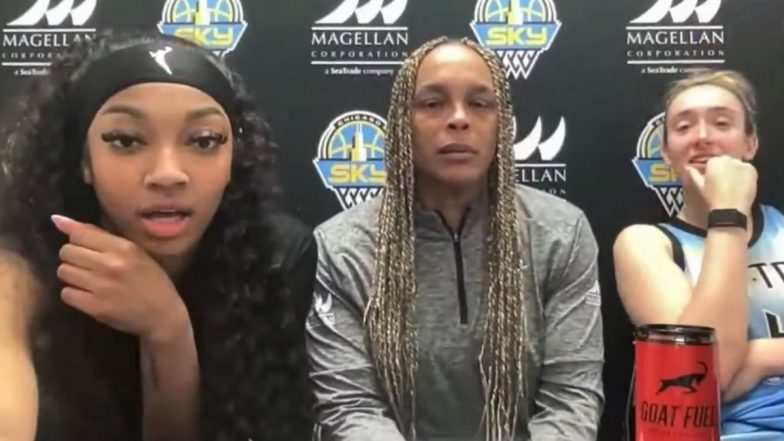 Angel Reese, Marina Mabrey React to 'Intimate Relationship' Background Conversation During Chicago Sky's WNBA Press Conference Over Zoom Call (Watch Video)