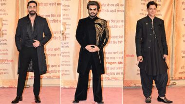 Anant Ambani–Radhika Merchant Wedding Reception: Ayushmann Khurrana, Arjun Kapoor and Vijay Varma Make Dapper Appearances in Black Attire; See Celebs Who Graced the Grand Event (View Pics)