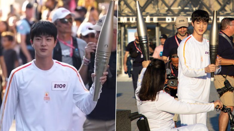 BTS Jin Carries the Olympic Flame As South Korea’s Torchbearer at the Paris 2024 Olympic Torch Relay, Pictures and Videos Spark Excitement Among K-Pop ARMYs