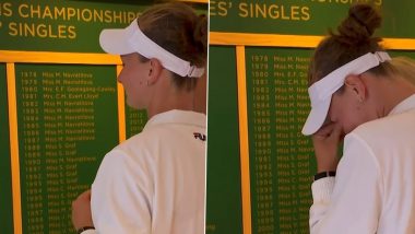 Emotional Barbora Krejcikova Breaks Down in Tears As She Sees Her Late Mentor Jana Novotna’s Name on Honours Board After Wimbledon 2024 Women’s Singles Title Win (Watch Video)