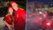 Australian Cricketer Cameron Green Enjoys Spain&rsquo;s UEFA Euro 2024 Title Win While Vacationing With Girlfriend in Barcelona (See Post)