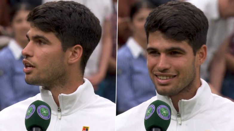 Carlos Alcaraz Asks for Spain vs Germany Score in UEFA Euro 2024 Quarterfinal After Beating Frances Tiafoe in Wimbledon 2024 (Watch Video)