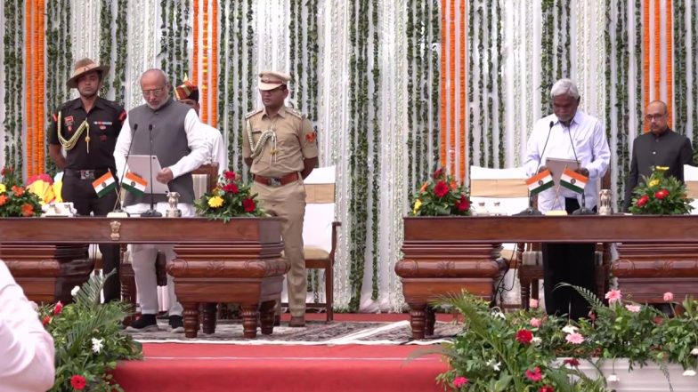 Jharkhand Cabinet Expansion: Ex CM Champai Soren, 10 Others Take Oath As Ministers in Hemant Soren Government
