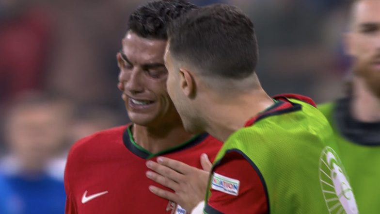 Cristiano Ronaldo Spotted Crying After Missing Penalty in Portugal vs Slovenia Euro 2024 Round of 16 Match (Watch Video)