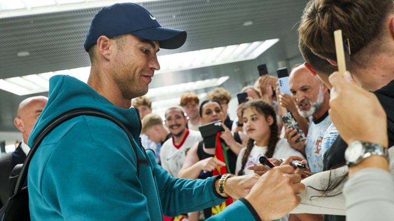 Cristiano Ronaldo Arrives in Frankfurt Ahead of Portugal vs Slovenia UEFA Euro 2024 Round of 16 Match Says, ‘Let’s Go With Everything’; Pics Go Viral