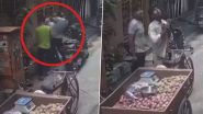 Robbery Caught on Camera in Delhi: 2 Members of a Gang Rob Vegetable Vendor in Broad Daylight in Bhajanpura Area After Grabbing His Neck, Terrifying Video Surfaces