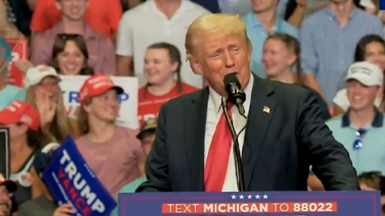 ‘I Took a Bullet for Democracy’: Donald Trump in First Campaign Rally Since Assassination Attempt (Watch Video)