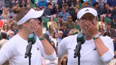 Elina Svitolina Breaks Down in Tears After Wimbledon 2024 Round of 16 Win Following Deadly Attack on Children’s Hospital in Kyiv, Says ‘Very Difficult Day for Ukrainian People’ (Watch Video)