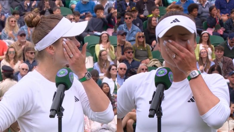 Elina Svitolina Breaks Down in Tears After Wimbledon 2024 Round of 16 Win Following Deadly Attack on Children’s Hospital in Kyiv, Says ‘Very Difficult Day for Ukrainian People’ (Watch Video)