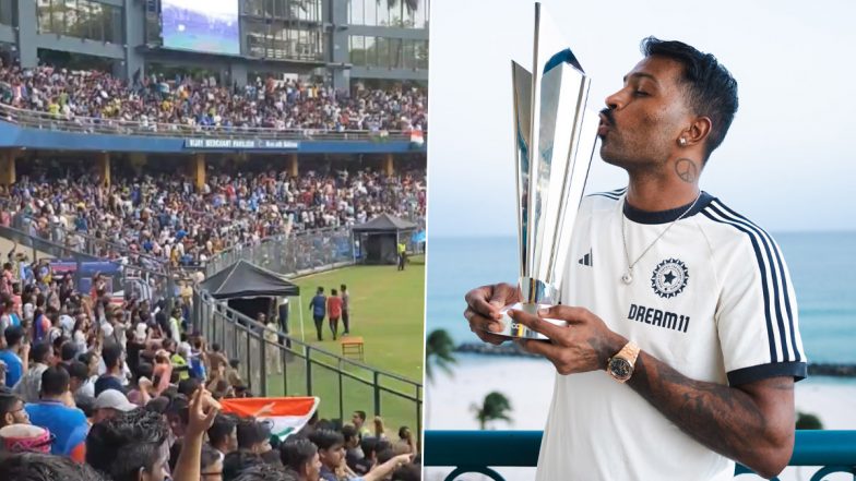 'Hardik, Hardik' Fans at Wankhede Stadium Chant in Support of Hardik Pandya As They Await T20 World Cup 2024-Winning Indian Cricket Team’s Celebrations (Watch Video)