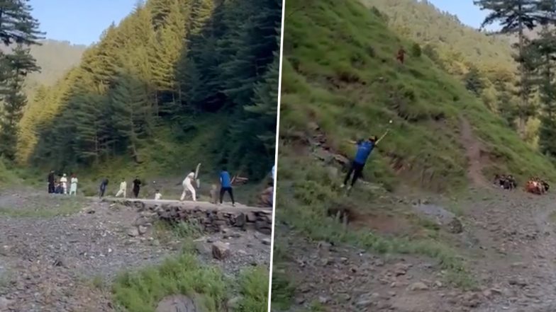 Wicketkeeper Takes Sensational One-Handed Catch While Momentarily Running up a Hilly Area During Local Cricket Match in Pakistan, Video Goes Viral