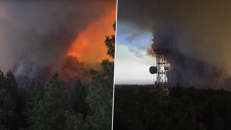 Firenado in California: Timelapse Footage Shows Terrifying Fire Tornado As Park Fire Rages Amid California Wildfire (Watch Video)