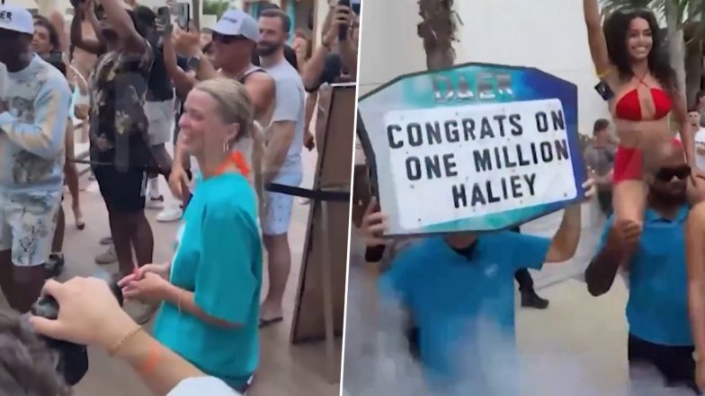 Hawk Tuah Girl, Hailey Welch Reportedly Rakes in USD 30K to Judge Miss Daer Bikini Contest In Florida (Watch Video)