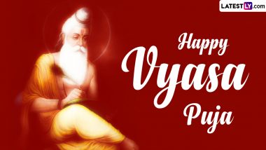 Vyasa Puja 2024 Wishes and Guru Purnima HD Images: Send Vyasa Purnima Messages, Wallpapers and Greetings To Celebrate the Birth Anniversary of Ved Vyasa