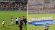 Hardik Pandya Lifts ICC T20 World Cup 2024 Trophy in Front of Fans at Mumbai's Wankhede Stadium During Team India’s Celebrations (Watch Video)