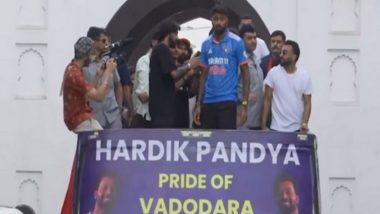 Hardik Pandya Receives Warm Welcome in Vadodara, Performs Victory Parade To Celebrate Team India’s T20 World Cup 2024 Title Triumph