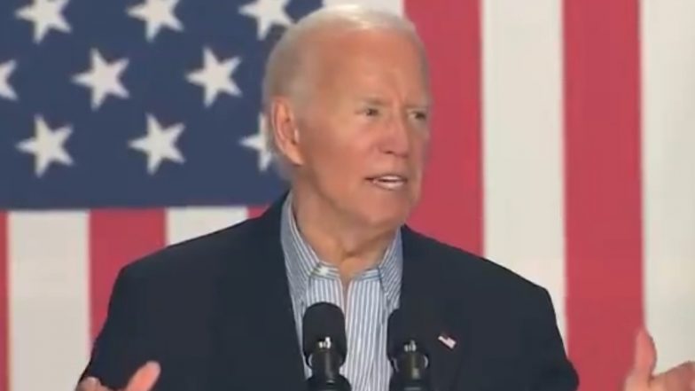 Joe Biden’s Latest Gaffe: US President Says He’s ‘Staying in the Race’, Vows To Beat Donald Trump ‘Again in 2020’ (Watch Video)