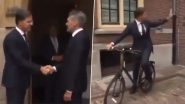 Netherlands: Outgoing Dutch PM Mark Rutte Leaves Office on Cycle After Handing Over Power to Successor Dick Schoof (See Pics and Video)