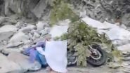 Uttarakhand: Heavy Rains Trigger Landslide, Two Bikers from Hyderabad Die After Huge Boulder Falls on Them (Watch Video)