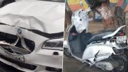 Mumbai BMW Crash: Woman Dead After Speeding Luxury Car Rams Into Bike in Worli, Politician’s Son Was Inside Four-Wheeler (Watch Video)