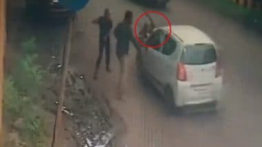 Another Hit-and-Run Case Reported in Maharashtra: Speeding Car Mows Down Woman Walking on Road in Nashik, Disturbing Video of Accident Surfaces