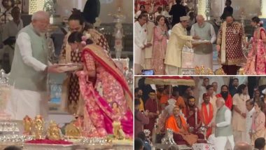 Anant Ambani-Radhika Merchant Wedding: PM Narendra Modi Blesses Ambani Scion After Star-Studded Wedding (Watch Video)