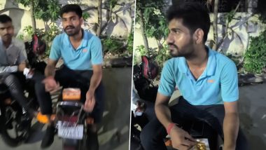 Ola Delivery Partner Caught on Camera Eating Customer’s Food, Says ‘Karte Raho Jo Karna Hai’ (Watch Video)