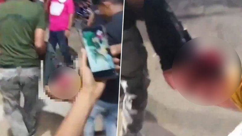 Bihar Horror: Man Brutally Thrashed by GRP Personnel at Janakpur Road Railway Station, His Intestines Protrude Due to Severe Beating; Disturbing Video Surfaces