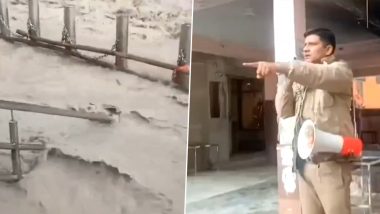 Uttarakhand Rains: Heavy Rainfall Causes Bhagirathi River’s Water Level to Surge, Submerges Bathing Ghats in Gangotri Dham; Pilgrims Safely Relocated (Watch Video)