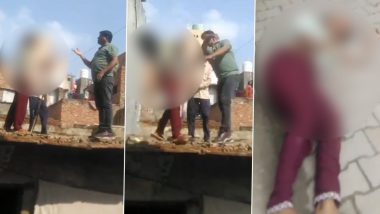 Delhi Shocker: Man Slaps Girl Off Building Roof in Kirari After Argument Over Property Dispute, Disturbing Video Surfaces