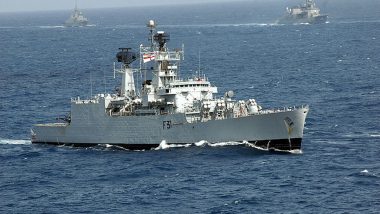 INS Brahmaputra Fire: Indian Navy’s Warship Damaged, Lying on Its Side After Blaze Incident; Sailor Reportedly Missing