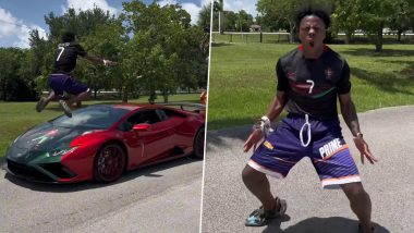 IShowSpeed Performs Cristiano Ronaldo's Iconic 'SIUUU' Celebration After Jumping Over His 'CR7' Themed Lamborghini Huracan, Video Goes Viral