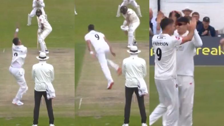 James Anderson Dismisses Haseeb Hameed To Pick His First Wicket of English Summer, Rattles Nottinghamshire With Six-Wicket Haul Ahead of Farewell Test Match Against West Indies (Watch Video)