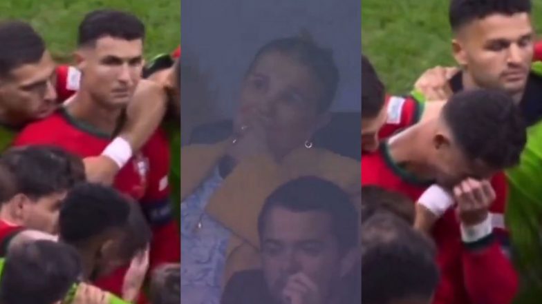 Cristiano Ronaldo and Mother Dolores Aveiro Break Down in Tears During Portugal vs Slovenia UEFA Euro 2024 Round of 16 Match (Watch Video)